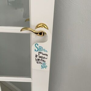White and Blue “SHhhh” Door Hanger Sign
